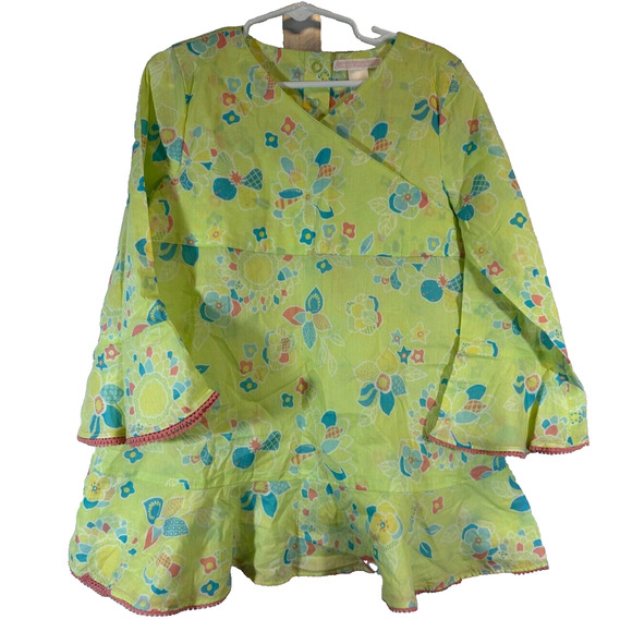 Sz 5 Janie & Jack Swim Beach Pool Cover-Up Cotton Lightweight Floral Dress A55 - Picture 1 of 3